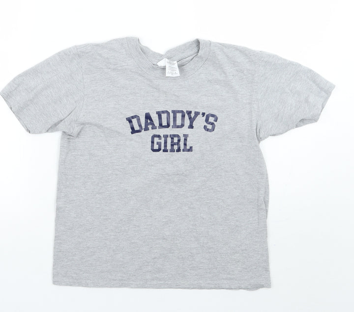 Gildan Girls Grey Basic T-Shirt Size L