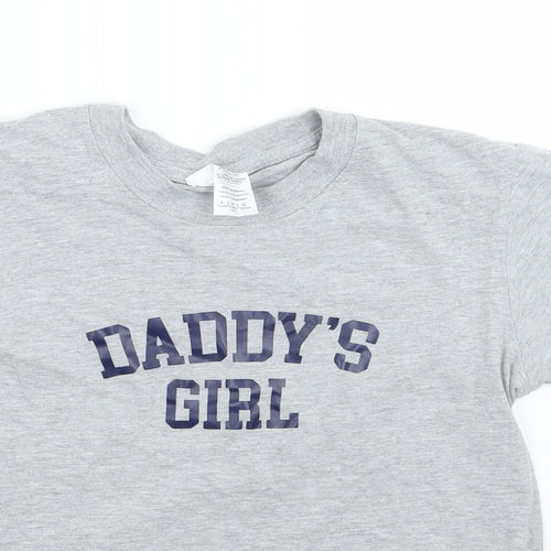 Gildan Girls Grey   Basic T-Shirt Size L