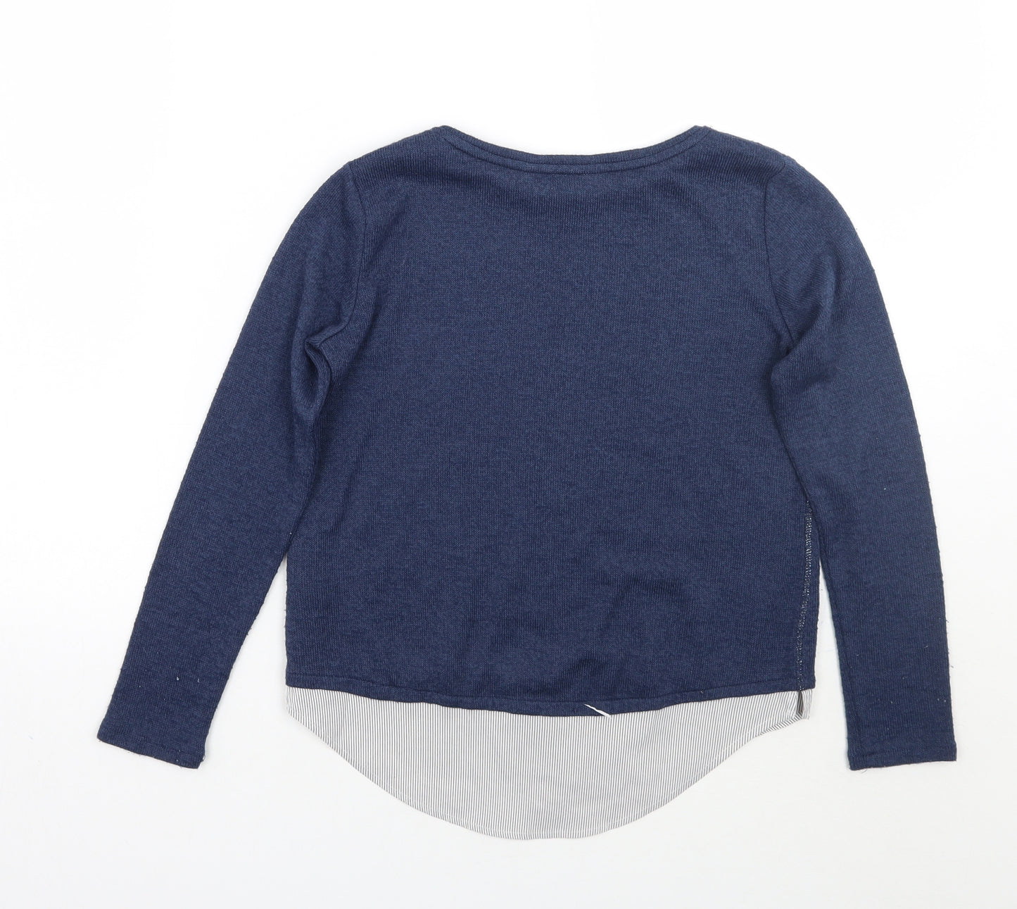 H&M Girls Blue Striped  Pullover Jumper Size 9 Years