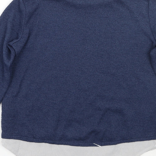 H&M Girls Blue Striped  Pullover Jumper Size 9 Years