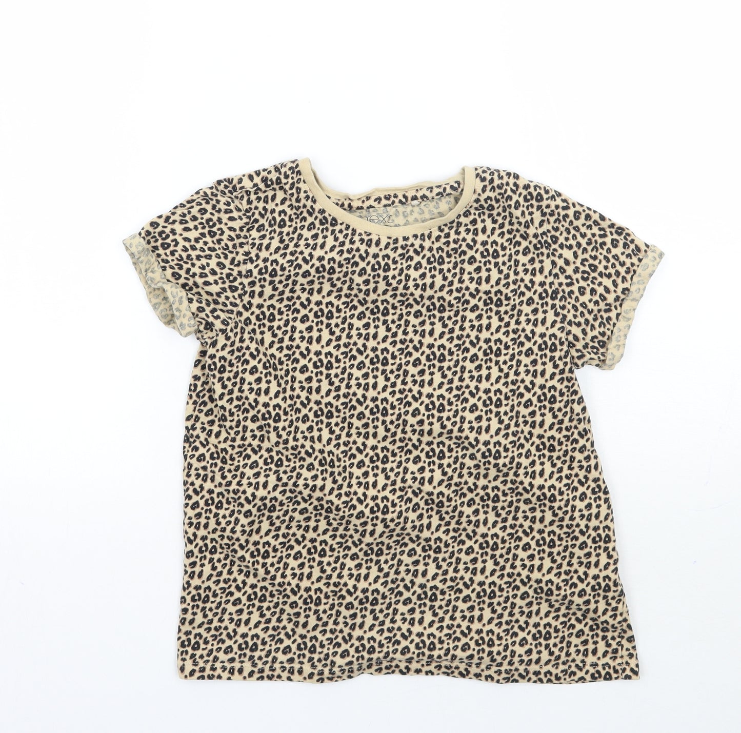 NEXT Girls Beige Animal Print  Basic T-Shirt Size 8 Years