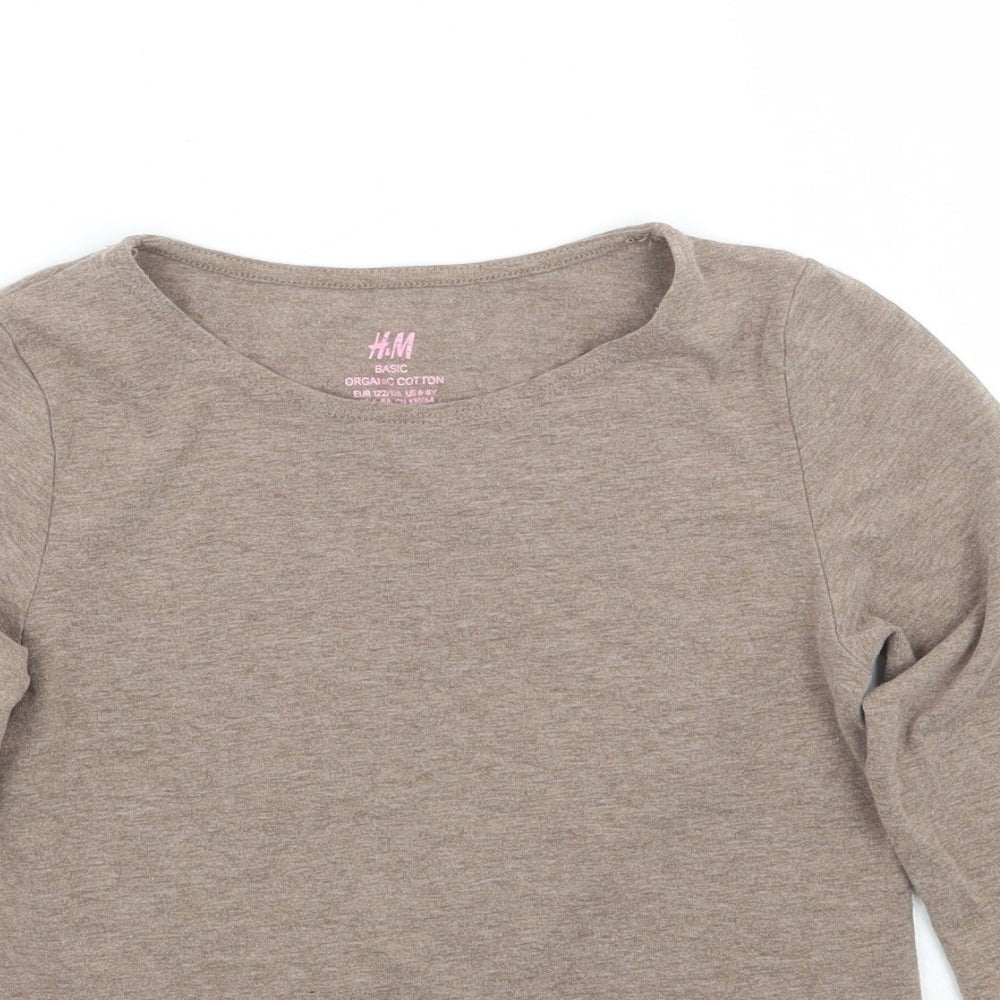 H&M Girls Brown   Basic T-Shirt Size 9 Years