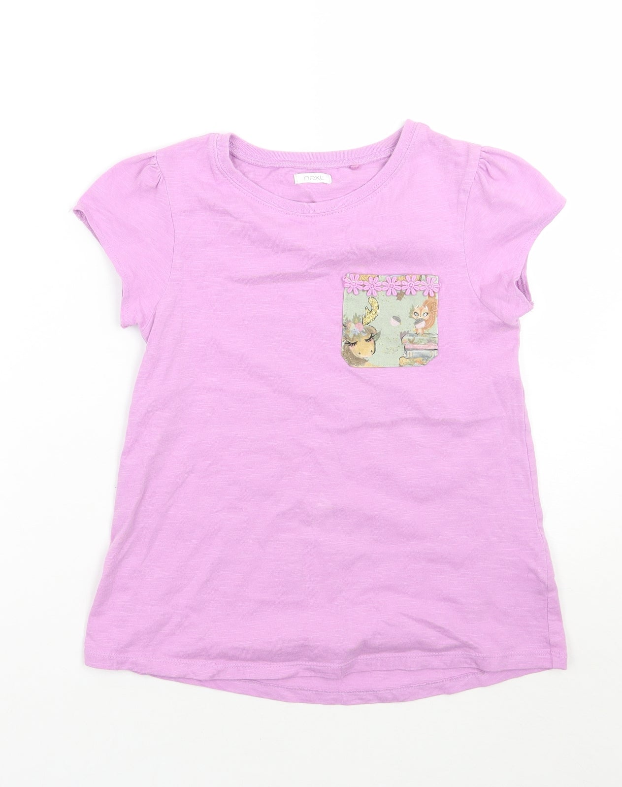 NEXT Girls Purple Floral  Basic T-Shirt Size 9 Years