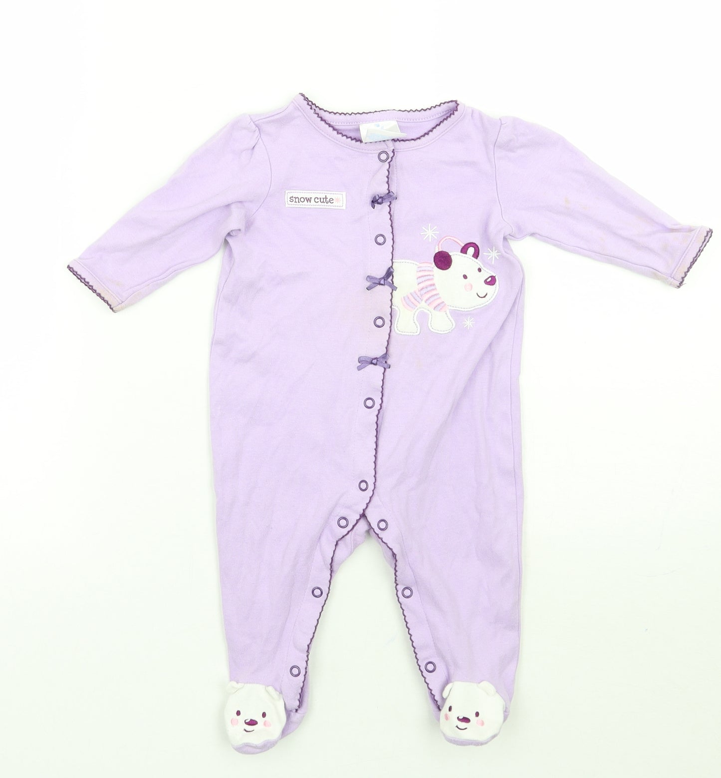Small Wonders Girls Purple   Babygrow One-Piece Size 3-6 Months