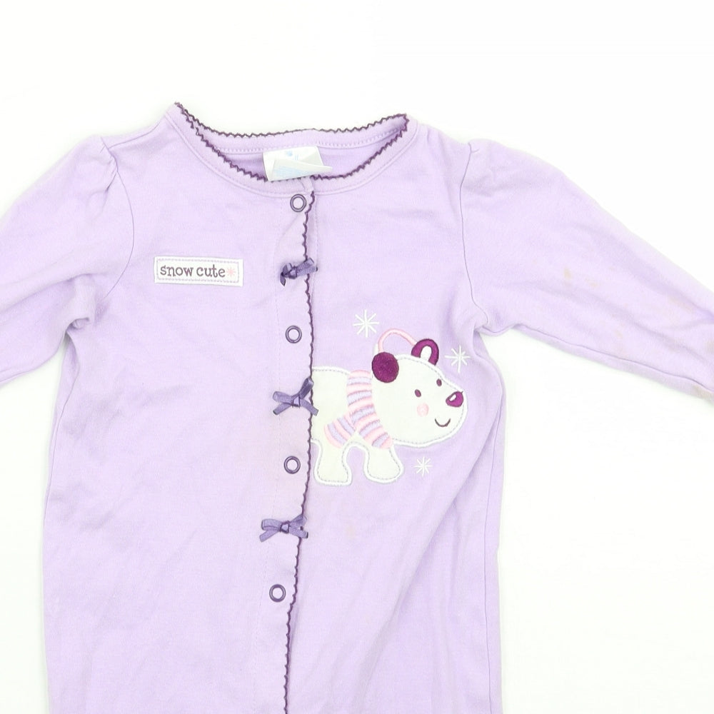 Small Wonders Girls Purple   Babygrow One-Piece Size 3-6 Months