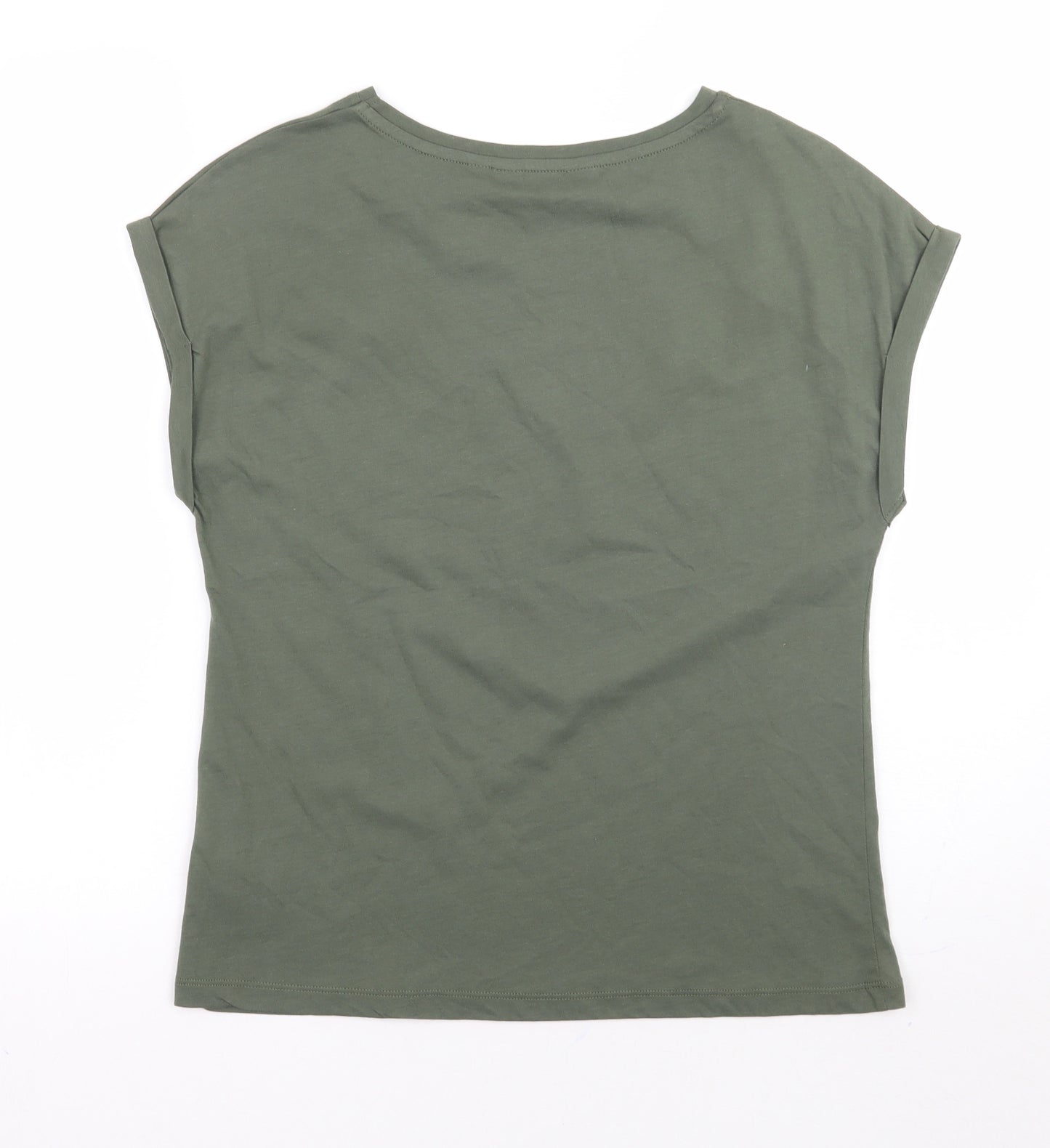 Dorothy Perkins Womens Green Floral  Basic T-Shirt Size 8