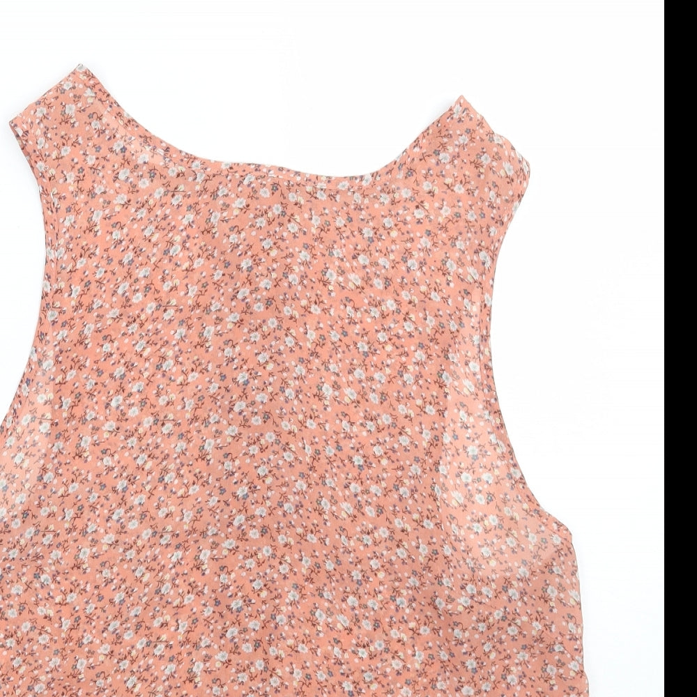 Newlook Womens Pink Floral  Basic Blouse Size 12