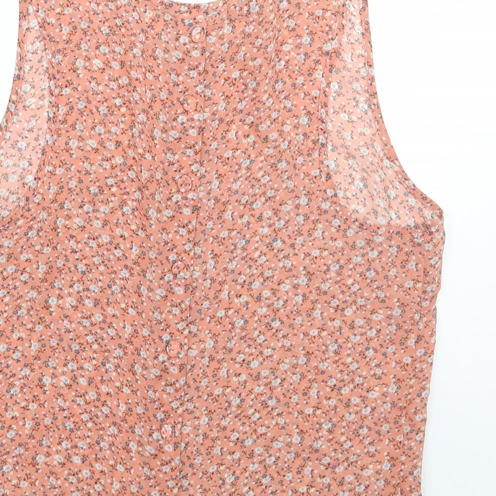 Newlook Womens Pink Floral  Basic Blouse Size 12