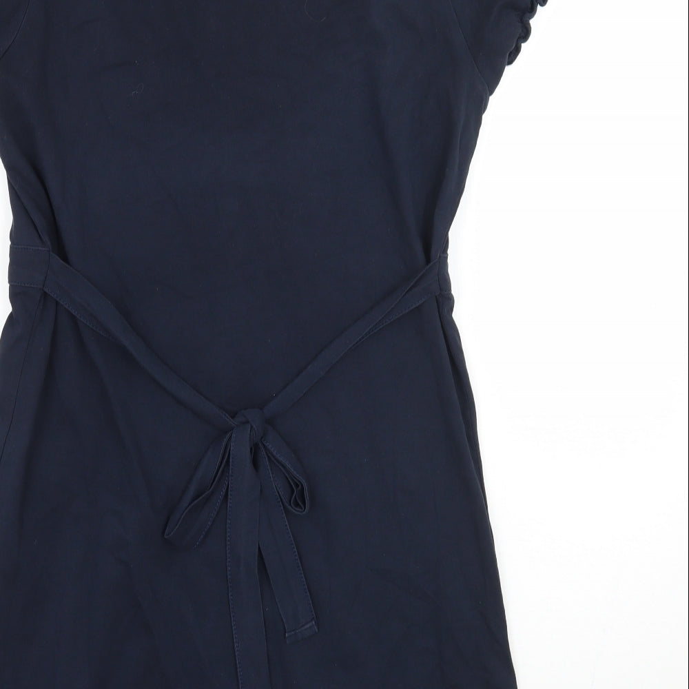 M&Co Womens Blue Floral  A-Line  Size M
