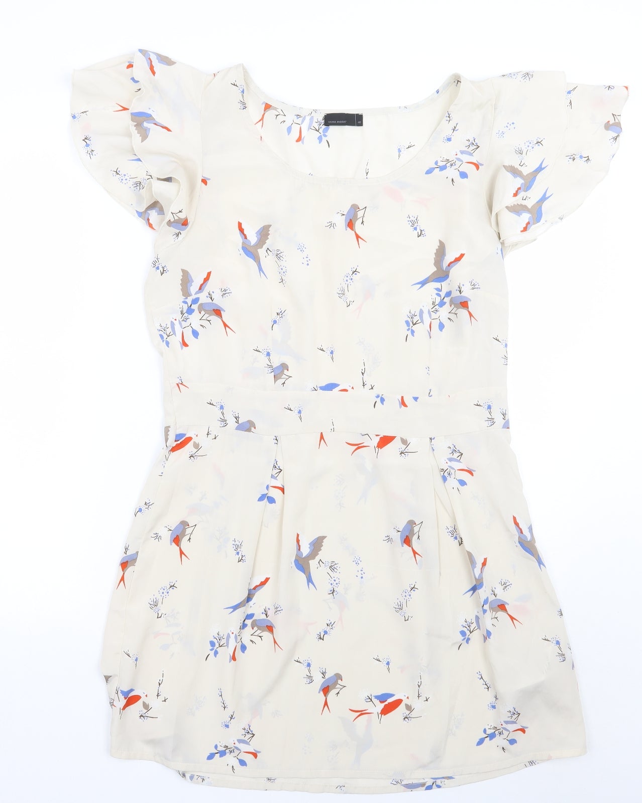 Vera Moda Womens Beige Floral  A-Line  Size 12