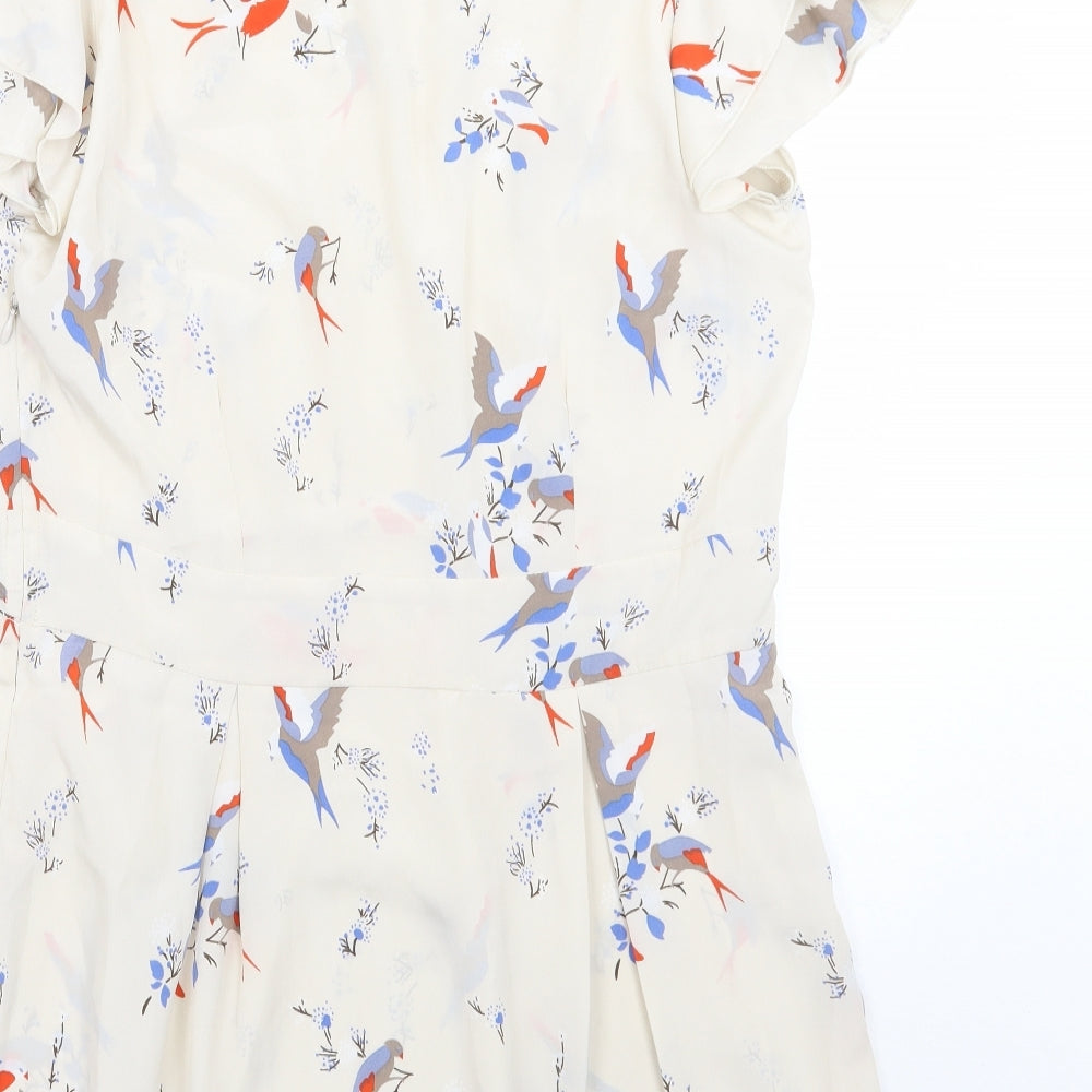 Vera Moda Womens Beige Floral  A-Line  Size 12