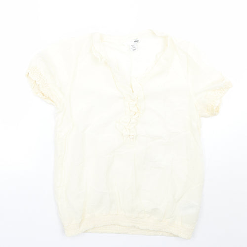 H&M Womens Ivory   Basic Blouse Size 10