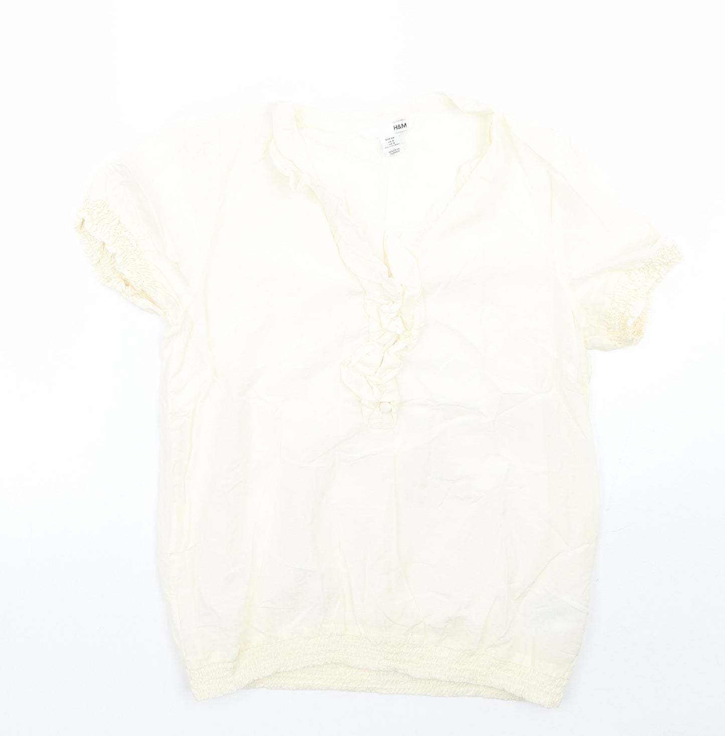H&M Womens Ivory   Basic Blouse Size 10