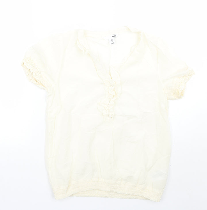 H&M Womens Ivory   Basic Blouse Size 10