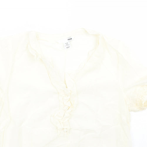 H&M Womens Ivory   Basic Blouse Size 10