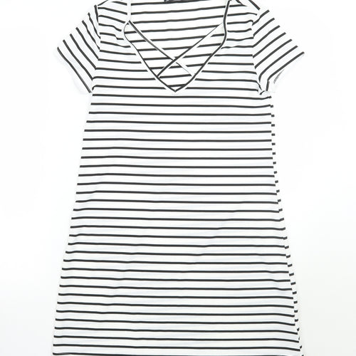 SheIn Womens White Striped  A-Line  Size S