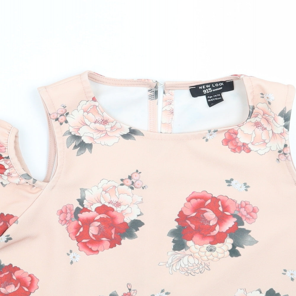 Newlook Girls Pink Floral  Basic Blouse Size 14 Years
