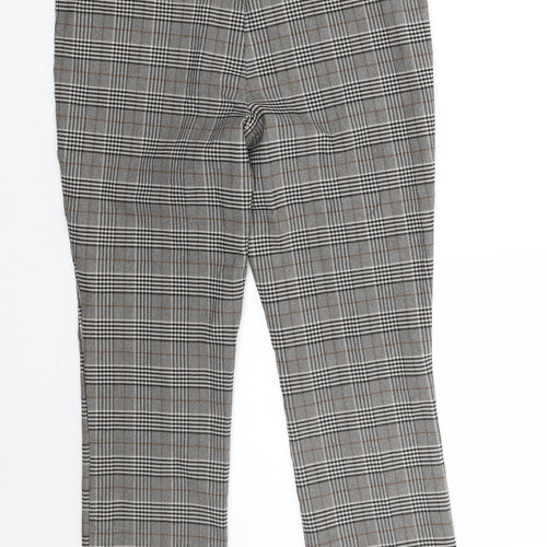 Jules & Leopold Womens Grey Check  Cropped Trousers Size L L25.5 in