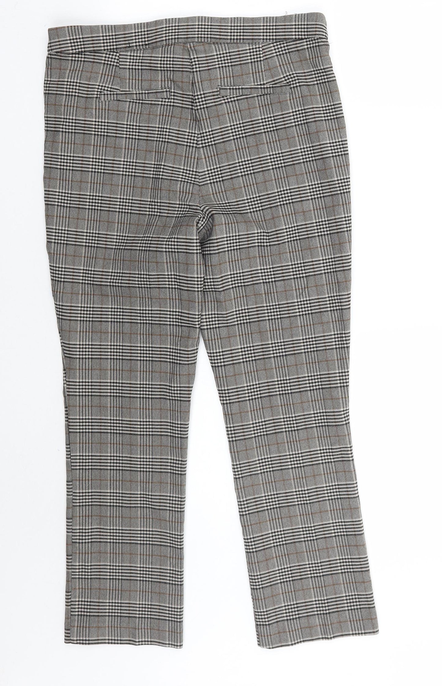 Jules & Leopold Womens Grey Check  Cropped Trousers Size L L25.5 in
