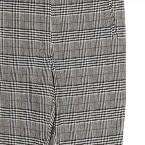 Jules & Leopold Womens Grey Check  Cropped Trousers Size L L25.5 in