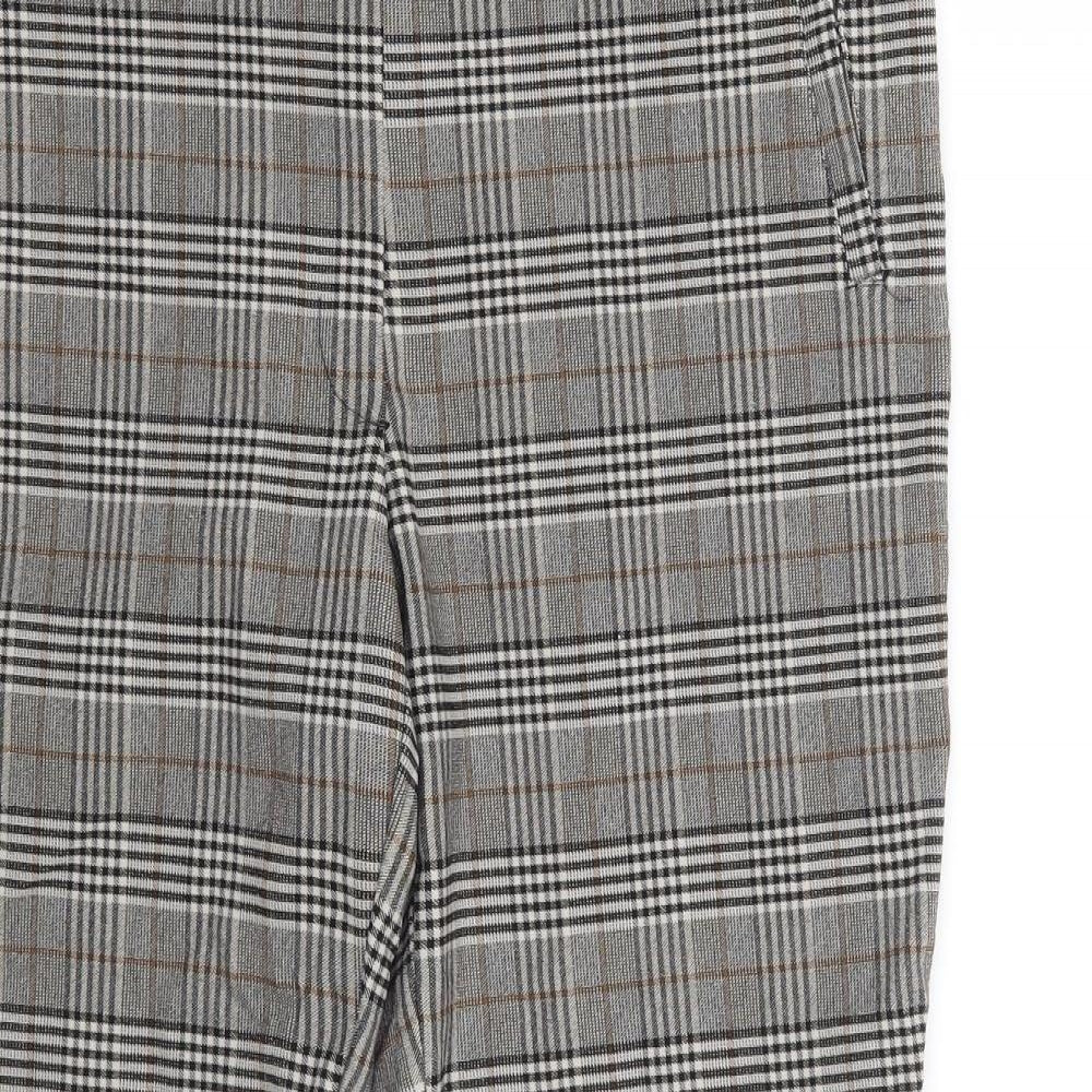 Jules & Leopold Womens Grey Check  Cropped Trousers Size L L25.5 in