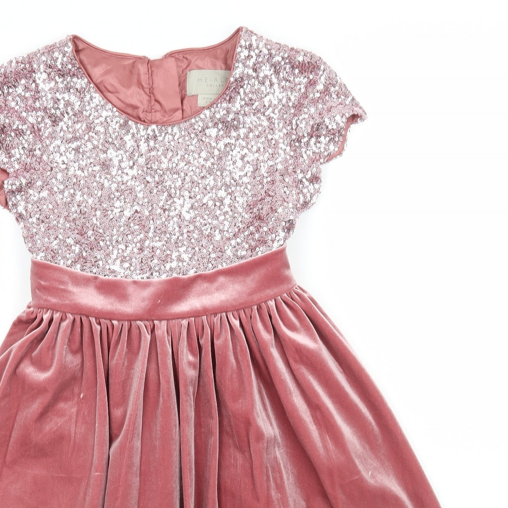 John Lewis Girls Pink  Ramie Ball Gown  Size 7 Years
