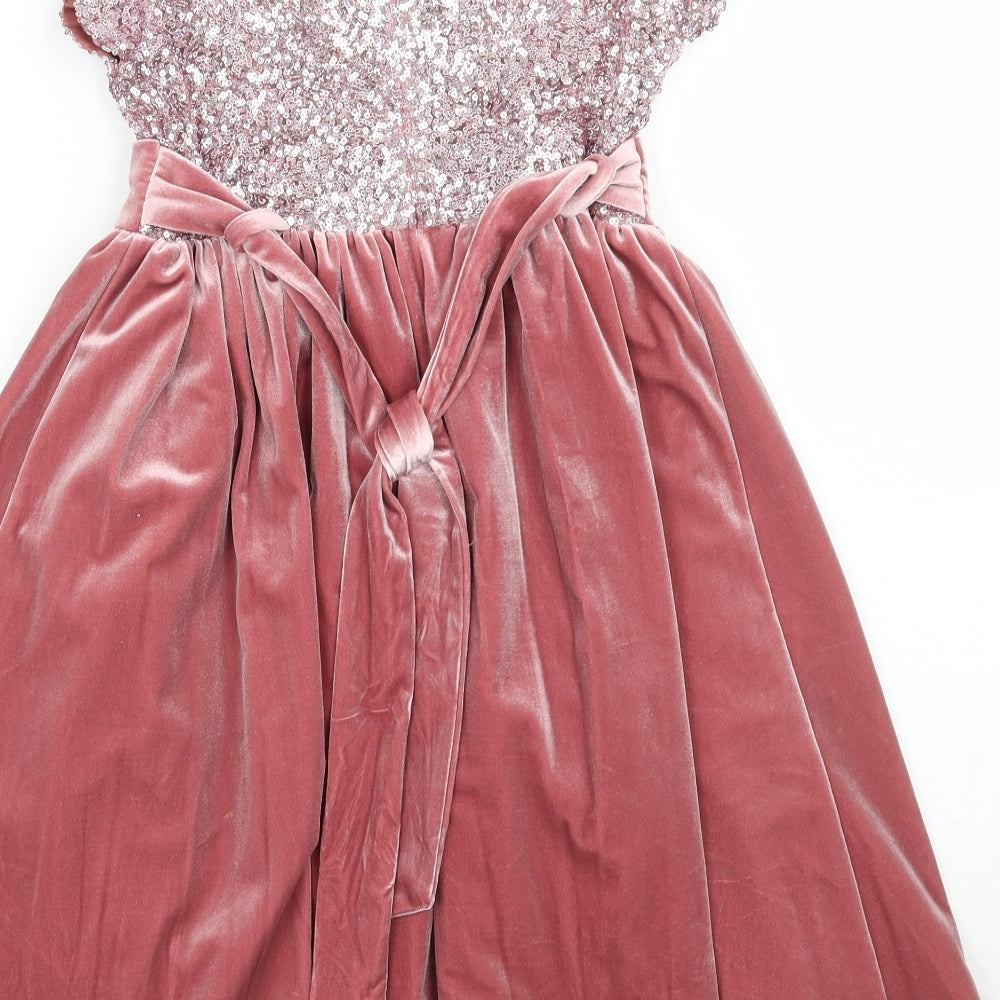 John Lewis Girls Pink  Ramie Ball Gown  Size 7 Years
