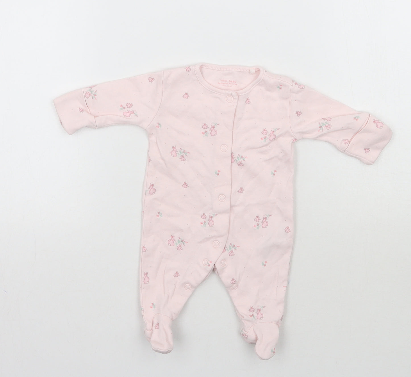 NEXT Girls Pink Floral  Babygrow One-Piece Size Newborn