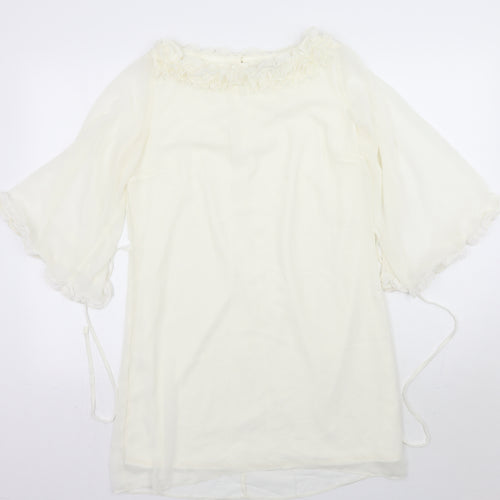A wear Womens White   Basic Blouse Size 10