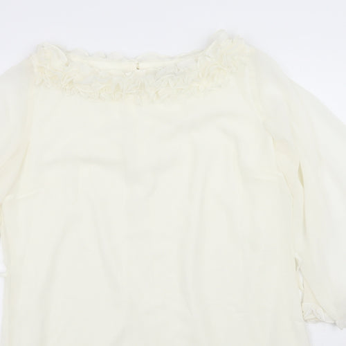 A wear Womens White   Basic Blouse Size 10
