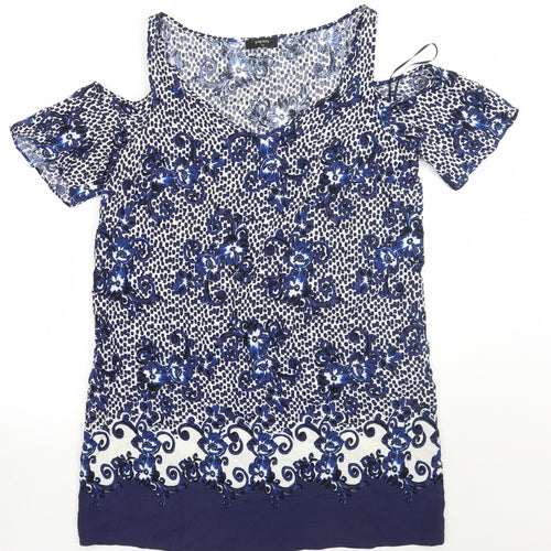 Papaya Womens Blue Floral  A-Line  Size 12