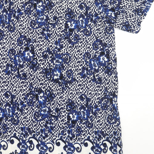 Papaya Womens Blue Floral  A-Line  Size 12