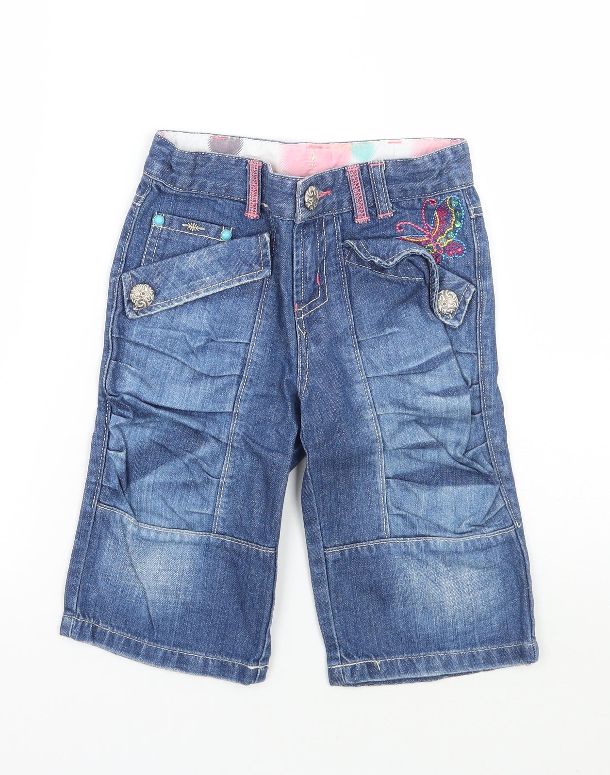 Debenhams Girls Blue   Cropped Jeans Size 7 Years