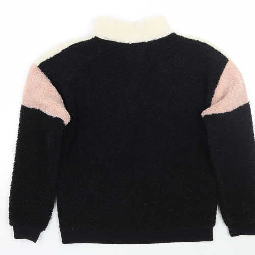 Matalan Girls Black Striped  Pullover Jumper Size 10 Years
