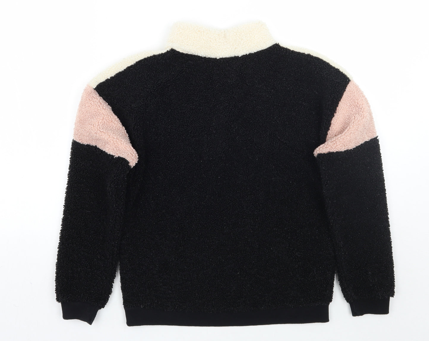 Matalan Girls Black Striped  Pullover Jumper Size 10 Years