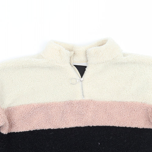 Matalan Girls Black Striped  Pullover Jumper Size 10 Years