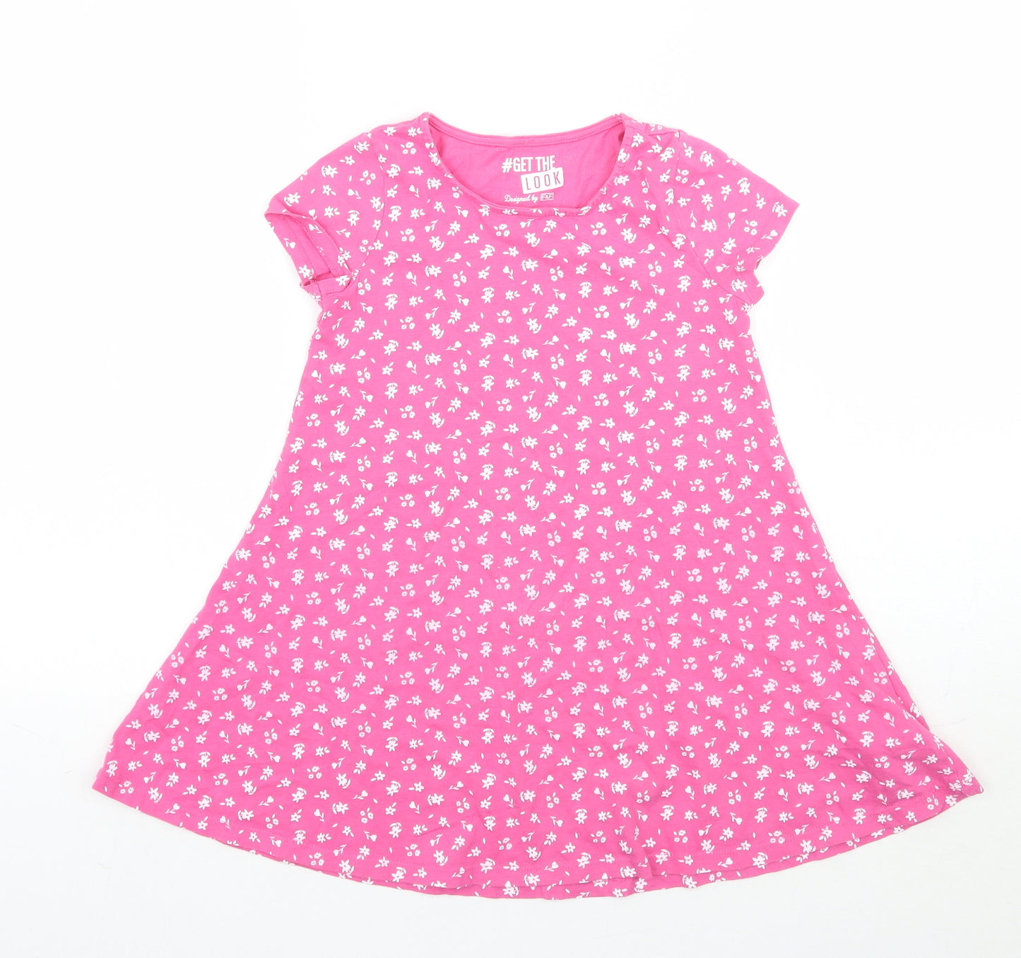 F&F Girls Pink Floral  A-Line  Size 7-8 Years