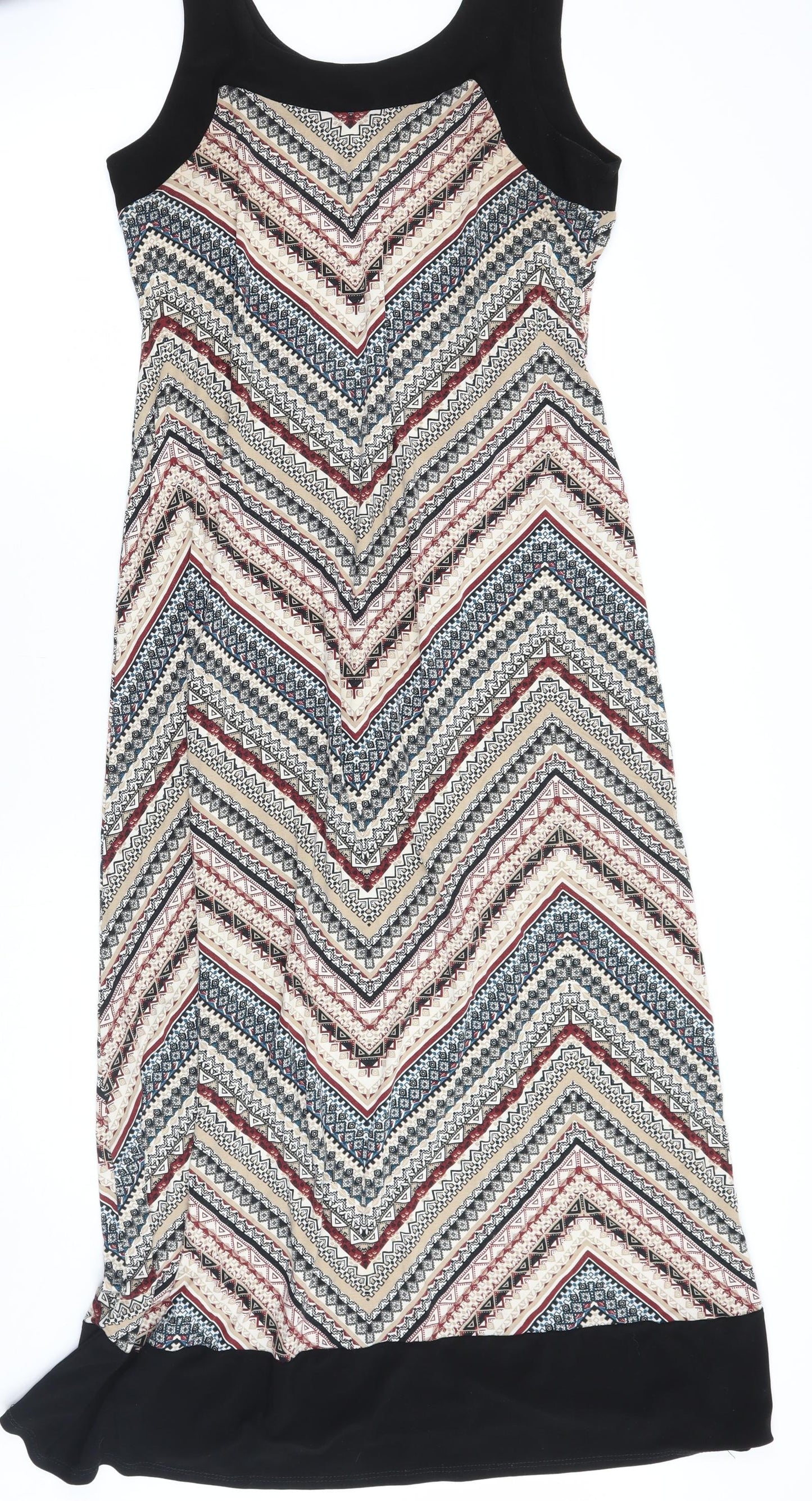 Wallis Womens Black Geometric  A-Line  Size 12