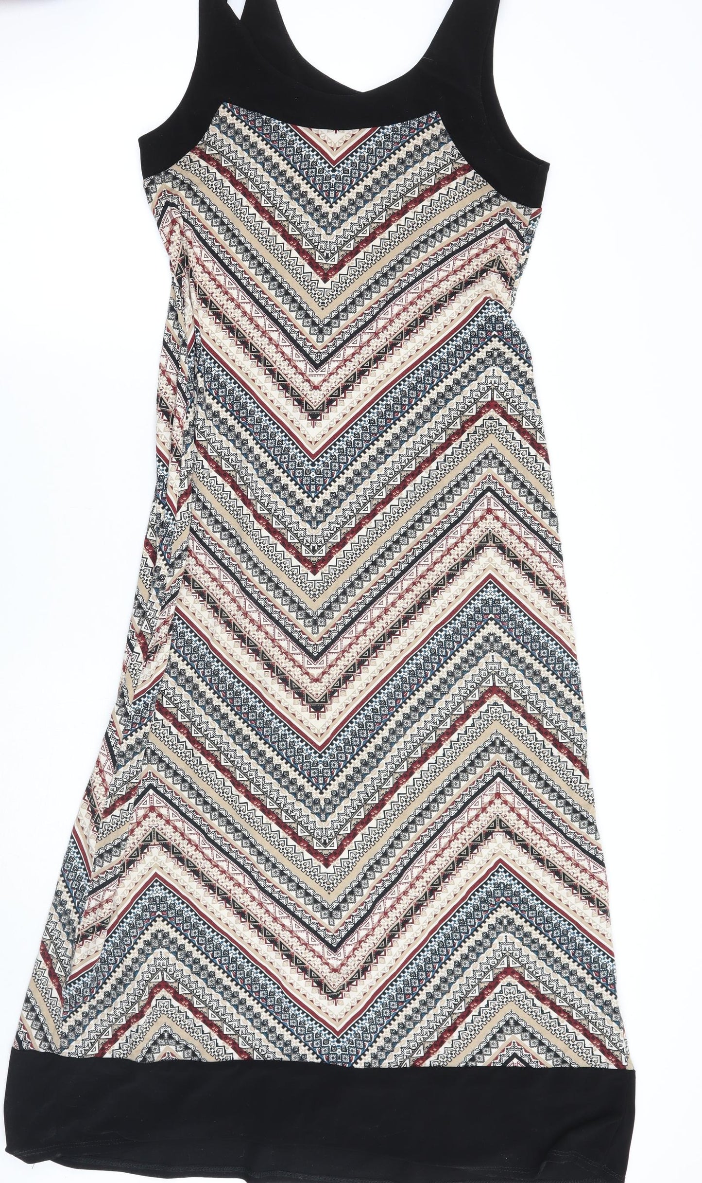 Wallis Womens Black Geometric  A-Line  Size 12