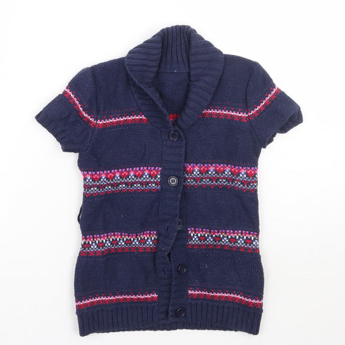 Matalan Girls Purple Fair Isle  Cardigan Jumper Size 18-24 Months