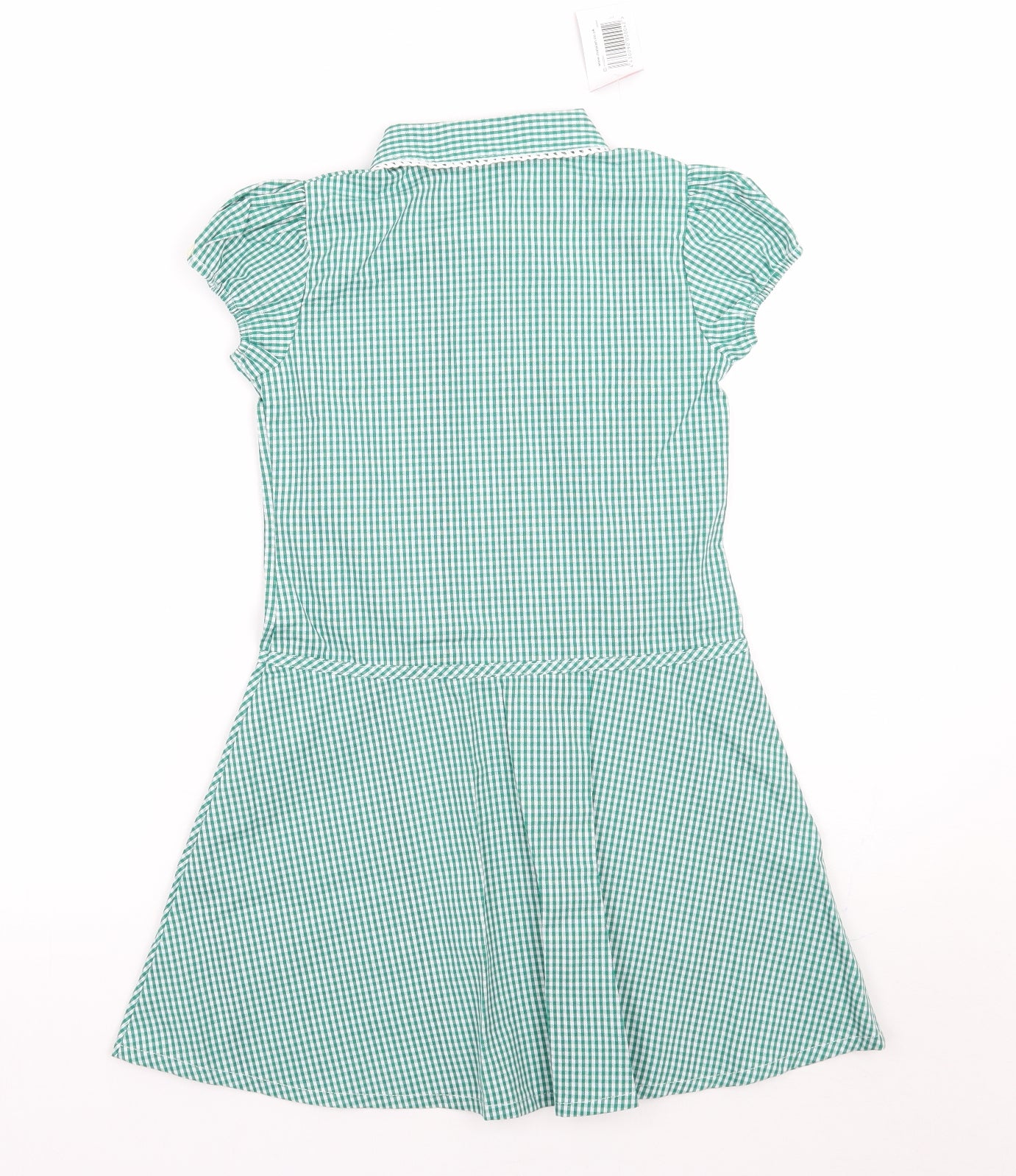 Matalan Girls Green Check  A-Line  Size 7 Years