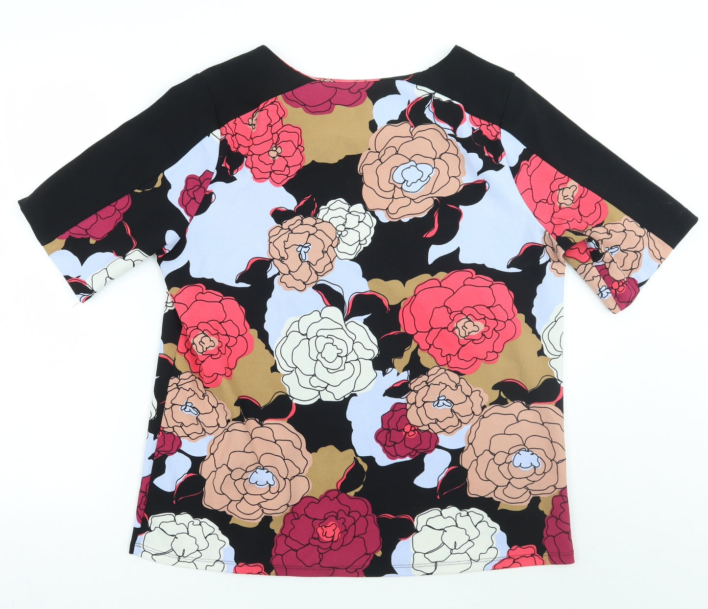 NEXT Womens Black Floral  Basic Blouse Size 16