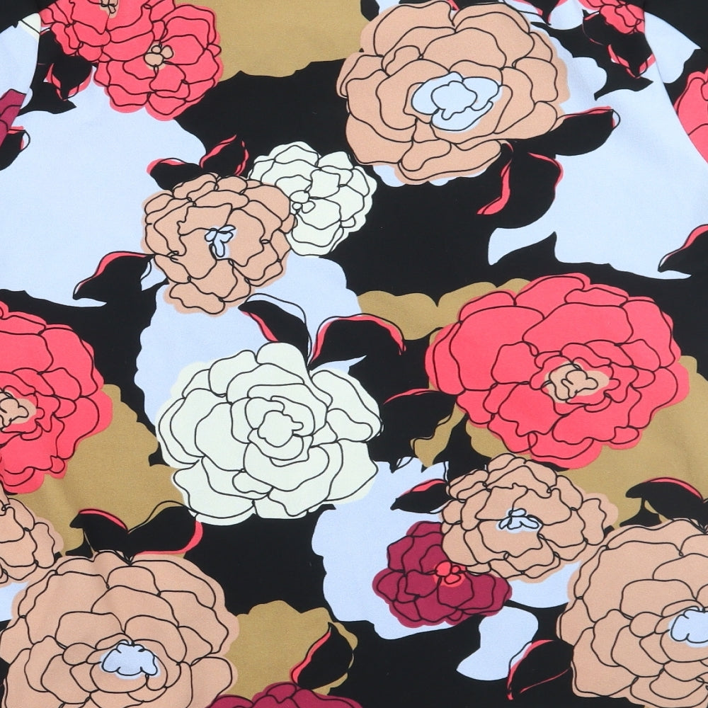 NEXT Womens Black Floral  Basic Blouse Size 16