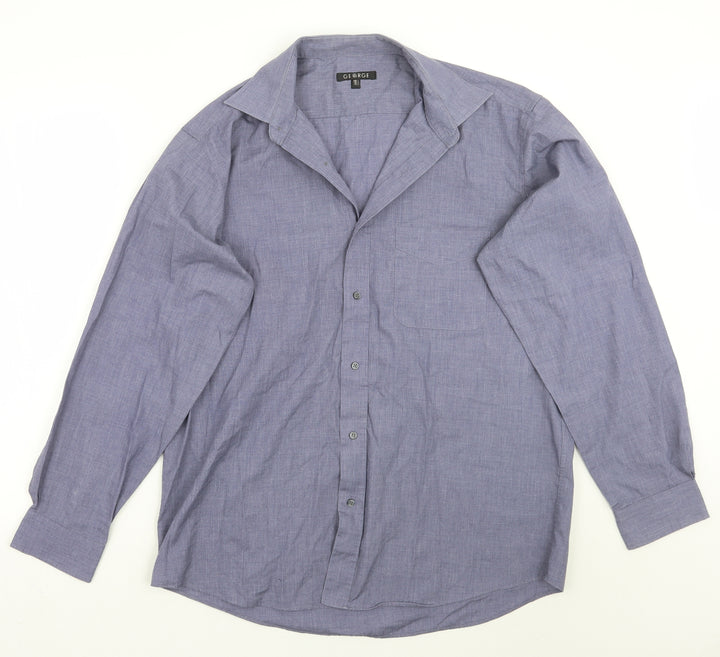 George Mens Blue Button-Up Size 15.5