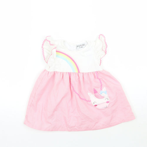 Watch me grow Girls Pink Striped  A-Line  Size 12-18 Months