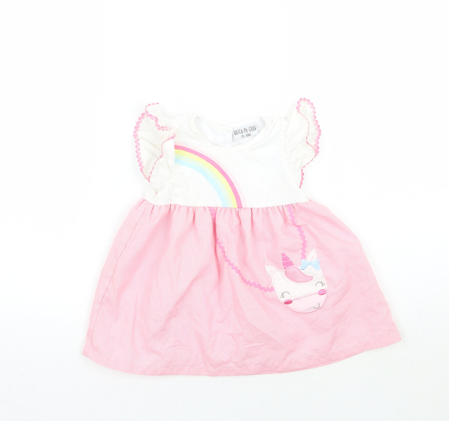 Watch me grow Girls Pink Striped  A-Line  Size 12-18 Months