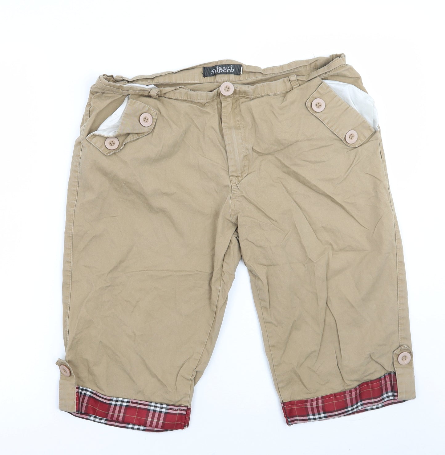 Amurs & superb Mens Beige   Cargo Shorts Size 32