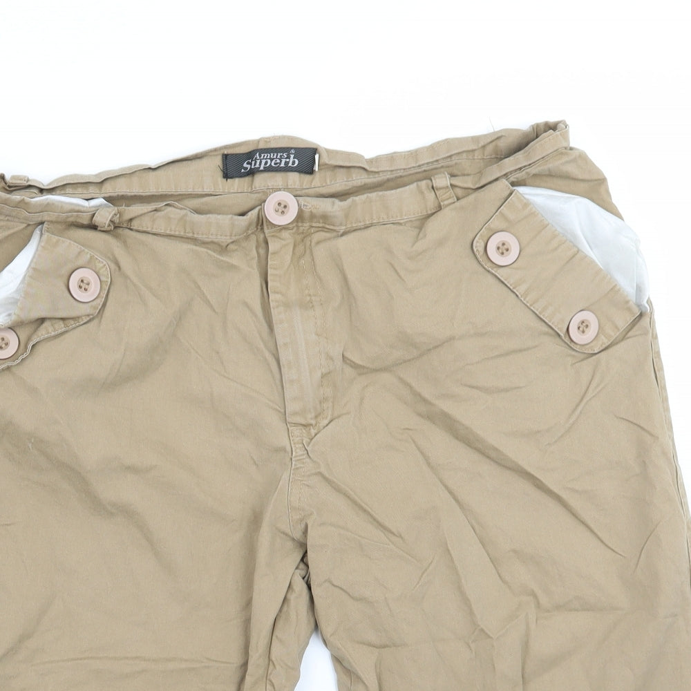 Amurs & superb Mens Beige   Cargo Shorts Size 32
