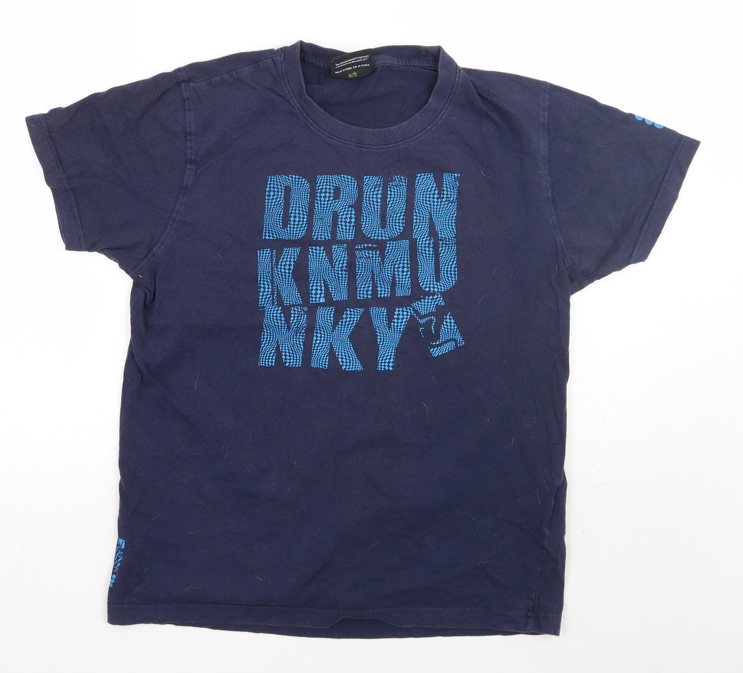 Drunknmunky Mens Blue    T-Shirt Size S