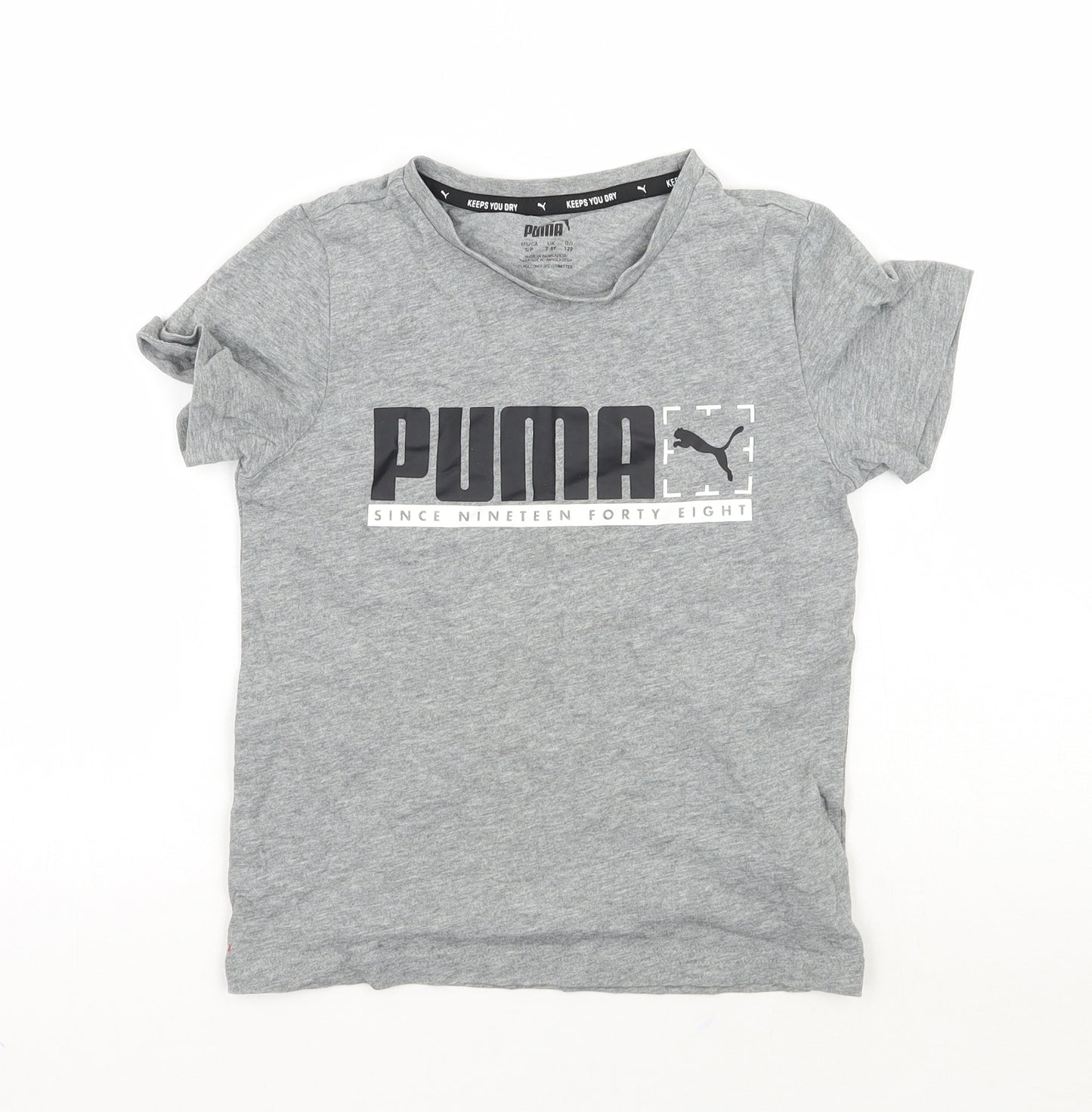 PUMA Boys Grey   Basic T-Shirt Size 7-8 Years